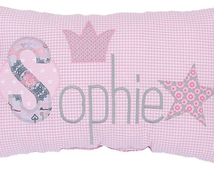 PRINZESSIN rosa NAMENSKISSEN TAUFGESCHENK Wunschname Kissen mit Namen Name Taufe Geburtsgeschenk Geburtstag