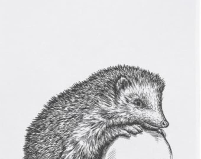 Geschirrtuch IGEL mit Apfel Trockentuch weiß 50x70cm 100% Baumwolle GESCHIRRTÜCHER 17;30 Hamburg