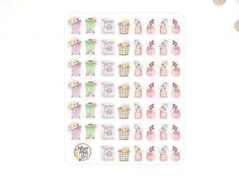 Cleaning Deco Stickers Spring Floral Clean Reminder Planner Stickers