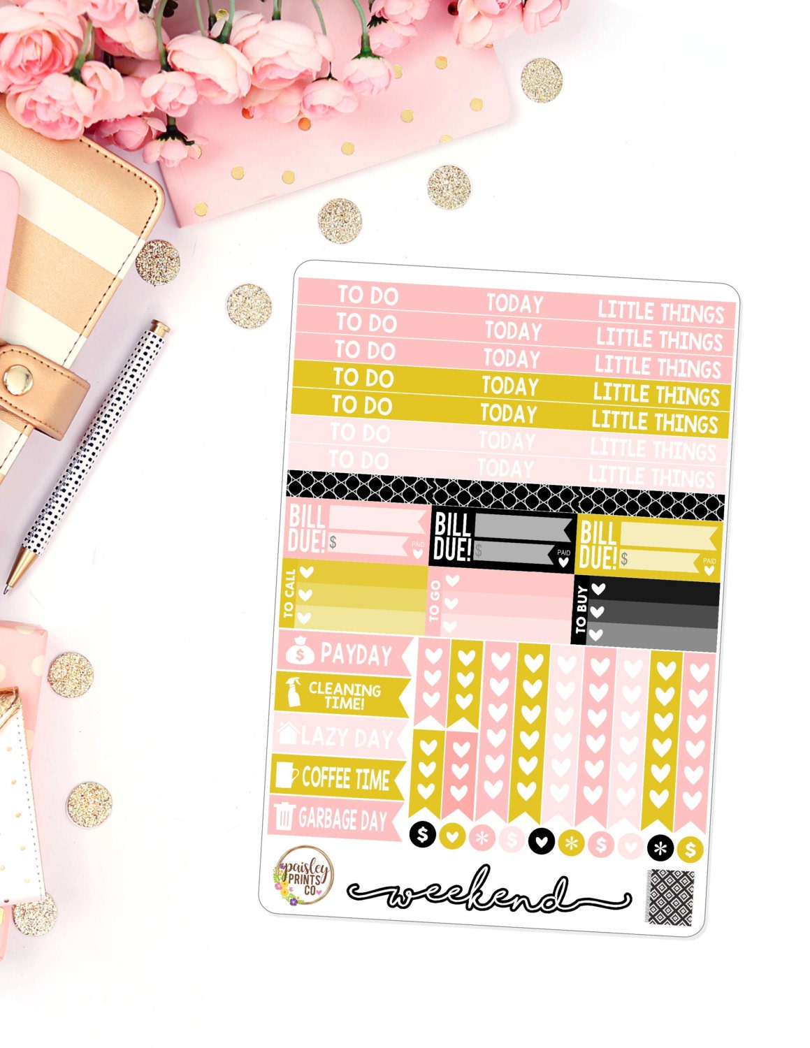 Dreams to Plans 4 Page Mini Weekly Planner Sticker Kit \u2013 Vertical ...