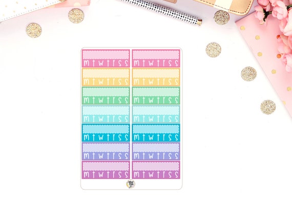 Functional Planner Stickers Rainbow Monthly Habit Trackers