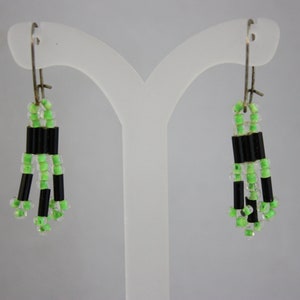 earrings, green earrings, lime green earrings, drop earrings, dangle earrings, handmade jewelry