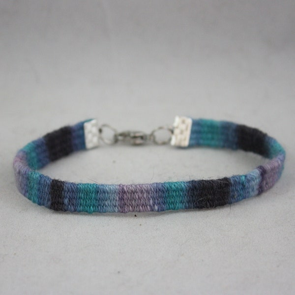 bracelets, woven bracelets, multicolor bracelets, yarn bracelets, blue bracelets