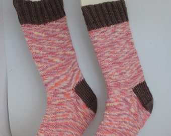 socks, knit socks, multicolor socks, pink socks, hand knits,