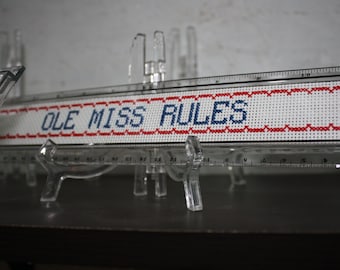 College or high school team colors ruler, cross stitch ruler, college colors, mascots, collegiate ruler, high school ruler