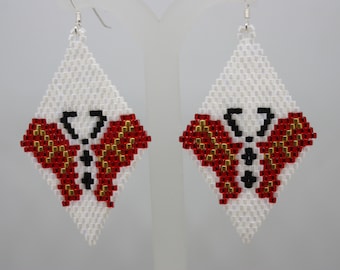 earrings, beaded earrings, drop earrings, dangle earrings, butterfly earrings,