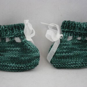 baby booties, booties, hand knit booties, knit booties, hand knits, green booties