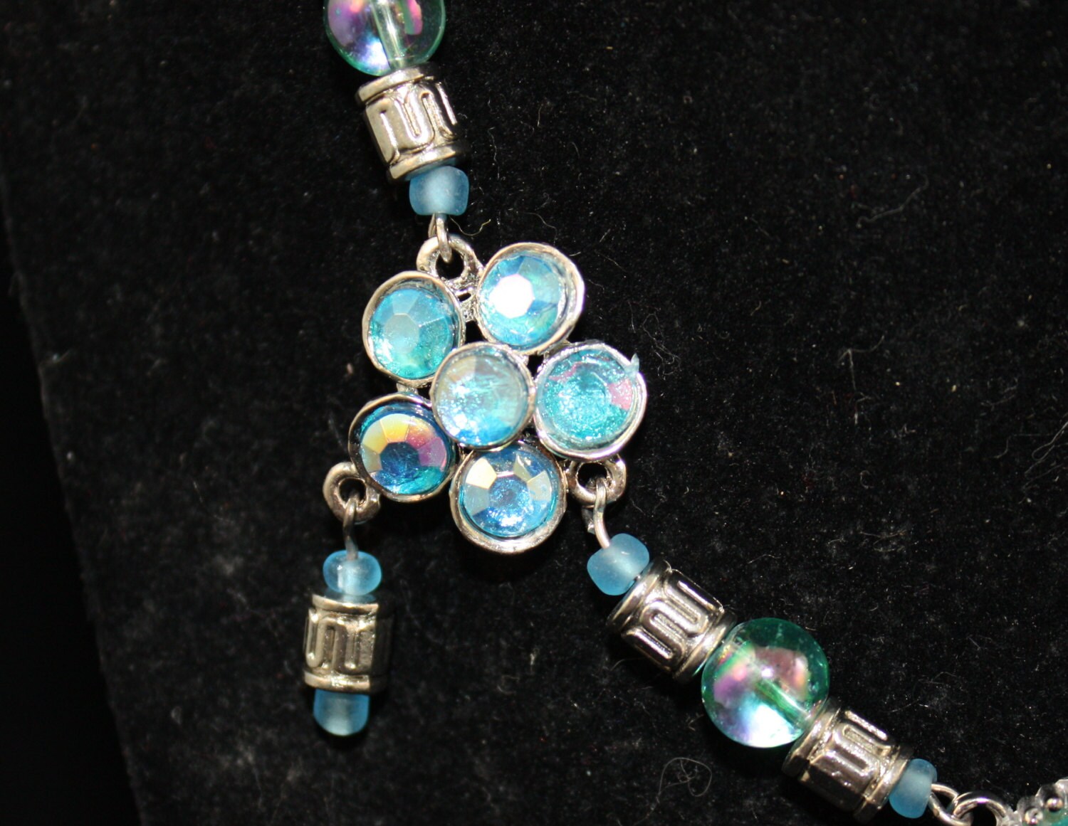Collar Cruz De Turquesa Dervivea - Colgante Chunky Vintage Con Cordón De Cuero Negro - Joyería Boho Para Mujeres