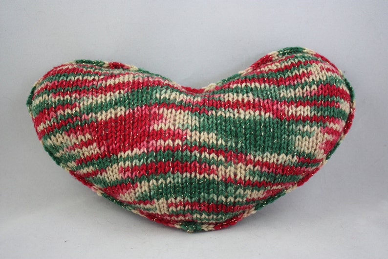 Heart Pillow, Knitted Pillow, Knitted Pillows, Heart Shaped Pillows