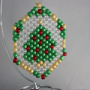 Christmas ornament beaded Christmas tree; Christmas tree ornament; beaded tree ornament; ornaments; Christmas ornaments; tree ornament