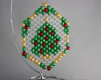 Christmas ornament beaded Christmas tree; Christmas tree ornament; beaded tree ornament; ornaments; Christmas ornaments; tree ornament