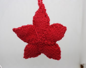 ornaments, star ornaments, stars, knit ornaments, knit stars, red stars, Christmas ornaments, Christmas stars,