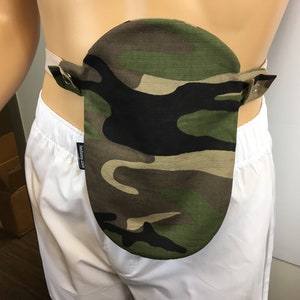 Camo Stomie Colostomie Urostomie Fastomy Brand Pouch Bag Cover - Pour Convatec & Hollister - Snaps On