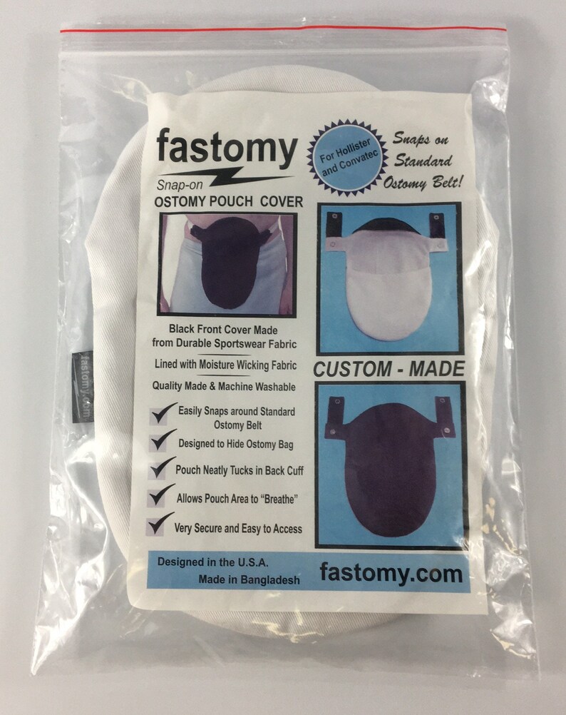 White Ostomy Colostomy Urostomy Fastomy Brand Pouch Bag Cover snaps on