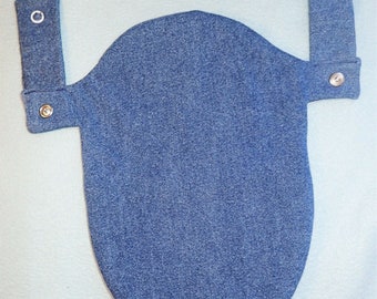 Denim Ostomy Colostomy Urostomy Pouch Bag Cover - Snaps On- For Use With ConvaTec & Hollister Brand Pouches