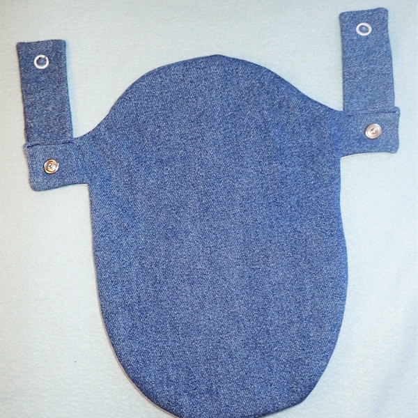 Denim Ostomy Colostomy Urostomy Pouch Bag Cover - Snaps On- For Use With ConvaTec & Hollister Brand Pouches