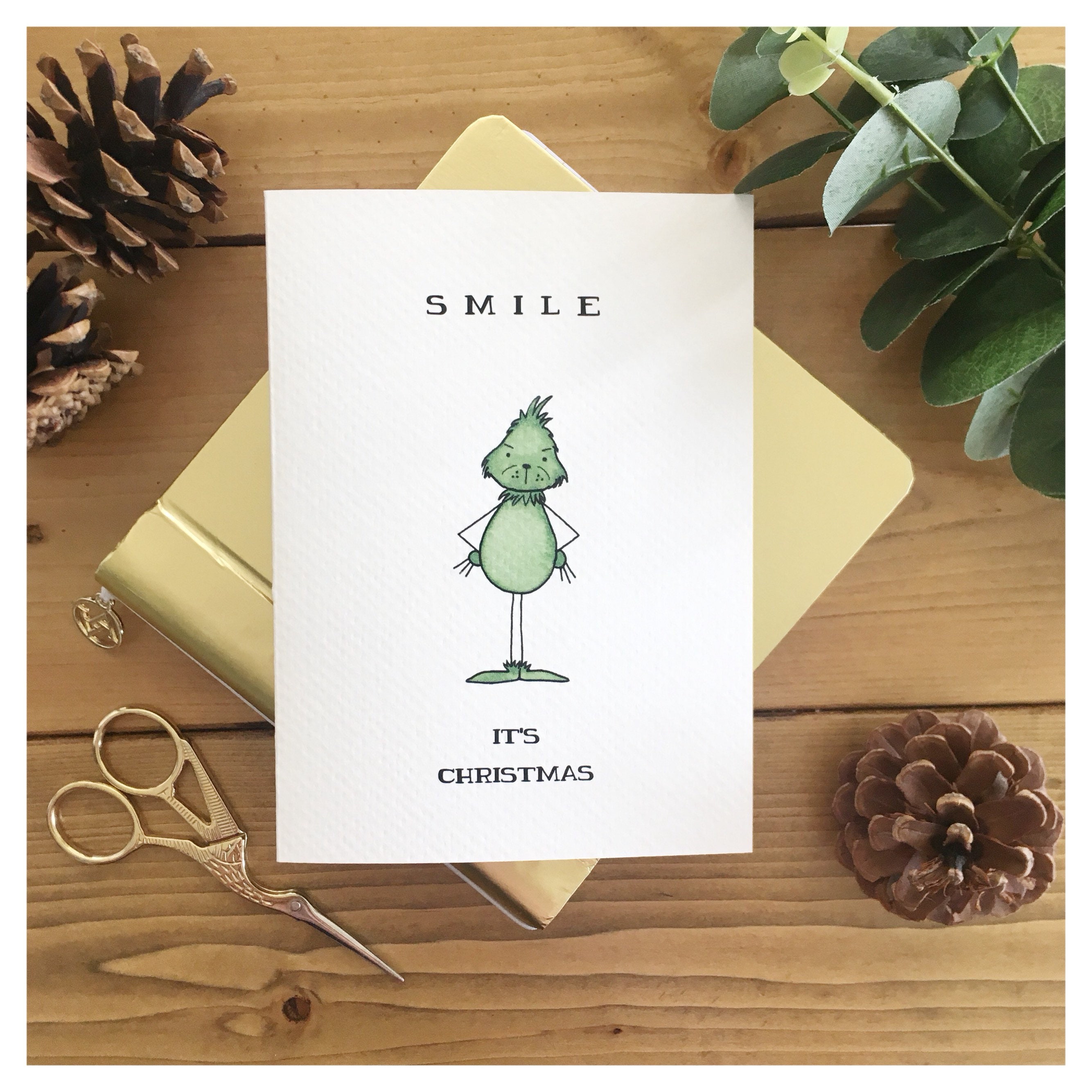 Grinch Christmas Card // the grinch who stole christmas funny Etsy