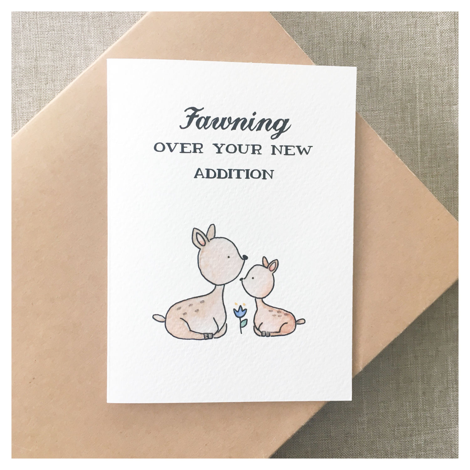 Fawn Card // baby card, baby shower card, woodland animal, baby deer