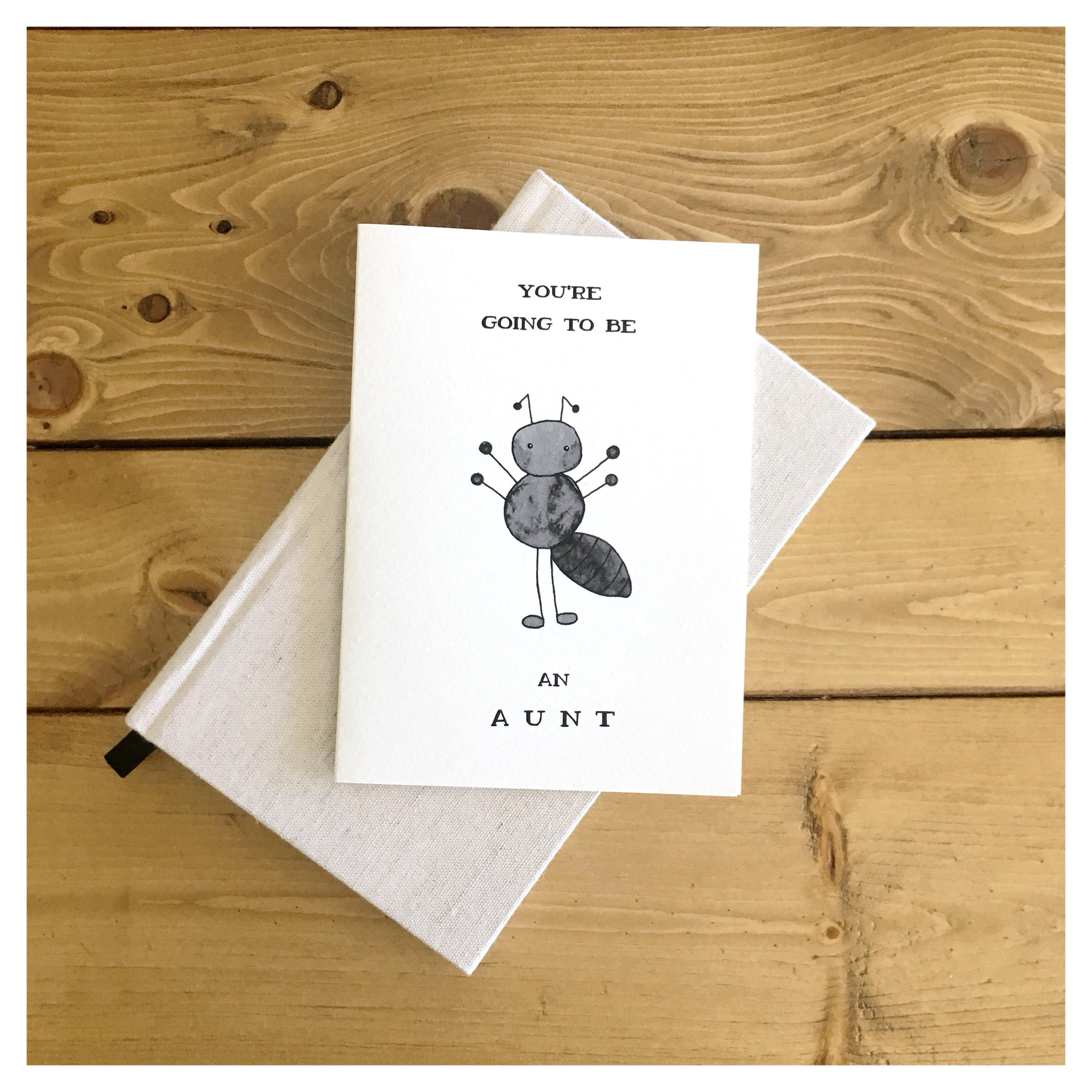 Aunt Card // baby announcement, auntie card, baby announcement card