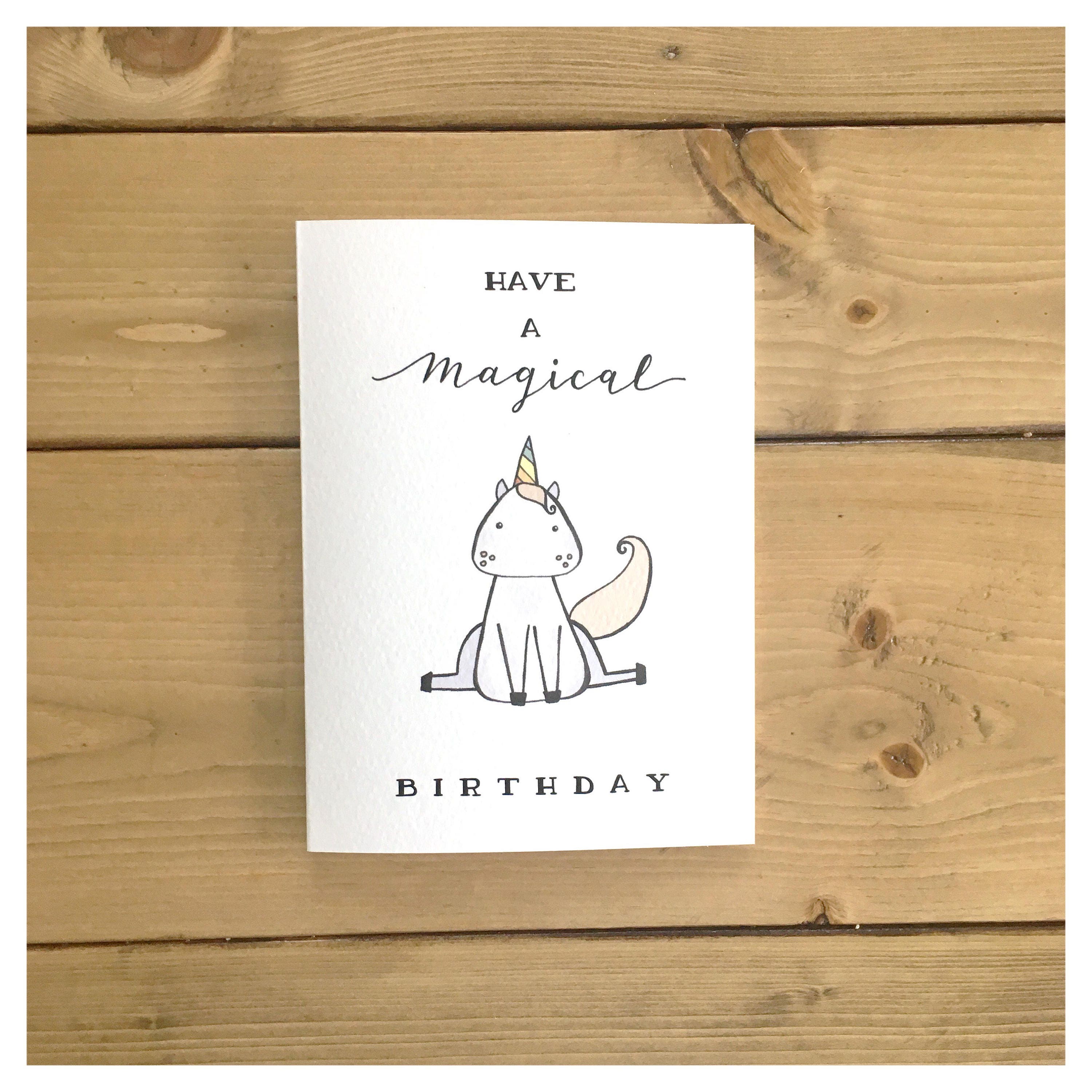 unicorn unicorn card birthday card magical birthday funny