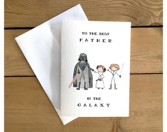 Starwars card from us // star wars card, darth vader, princess leia, funny card, father's day card, for dad, birthday card, luke skywalker