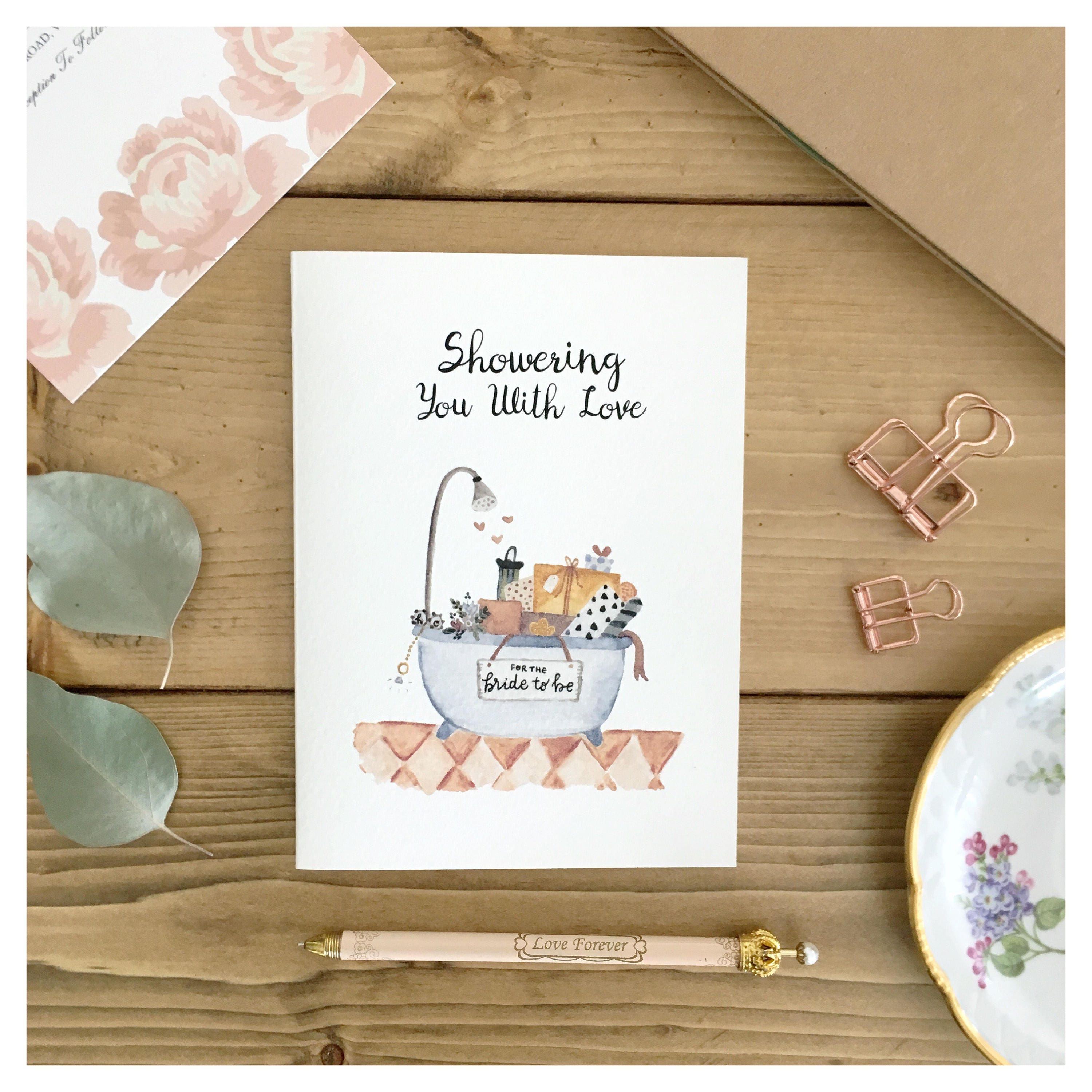 BRIDAL SHOWER CARD / bridal shower gift, card for bride, cute card for