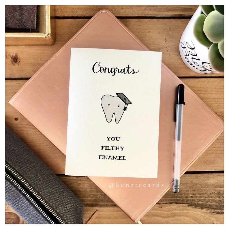 Filthy Enamel Card dental student dental school graduation Etsy