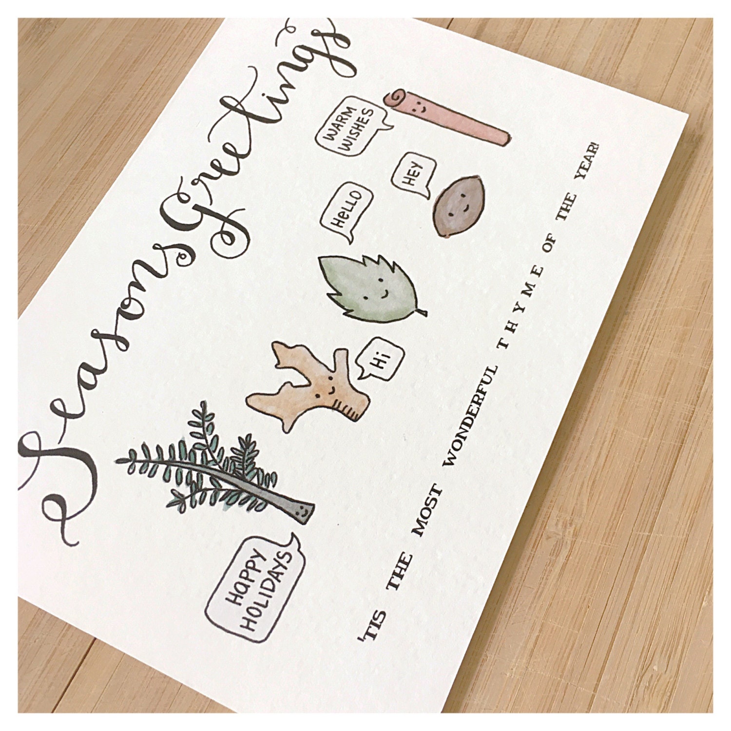 SEASONS GREETINGS Christmas Card Holiday Card Funny Christmas Card 