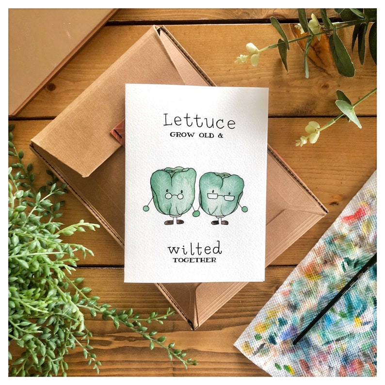 LETTUCE CARD // grow old vegetable card gardener Etsy