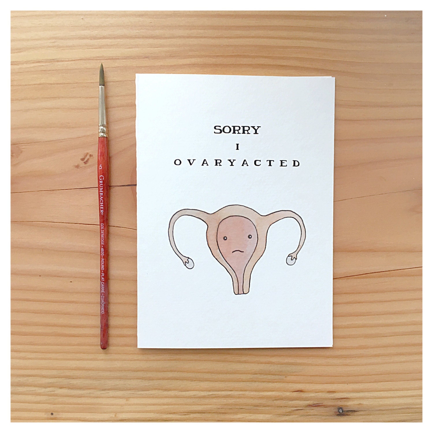 OVARYACTED // sorry card, funny card, funny sorry card, apology card
