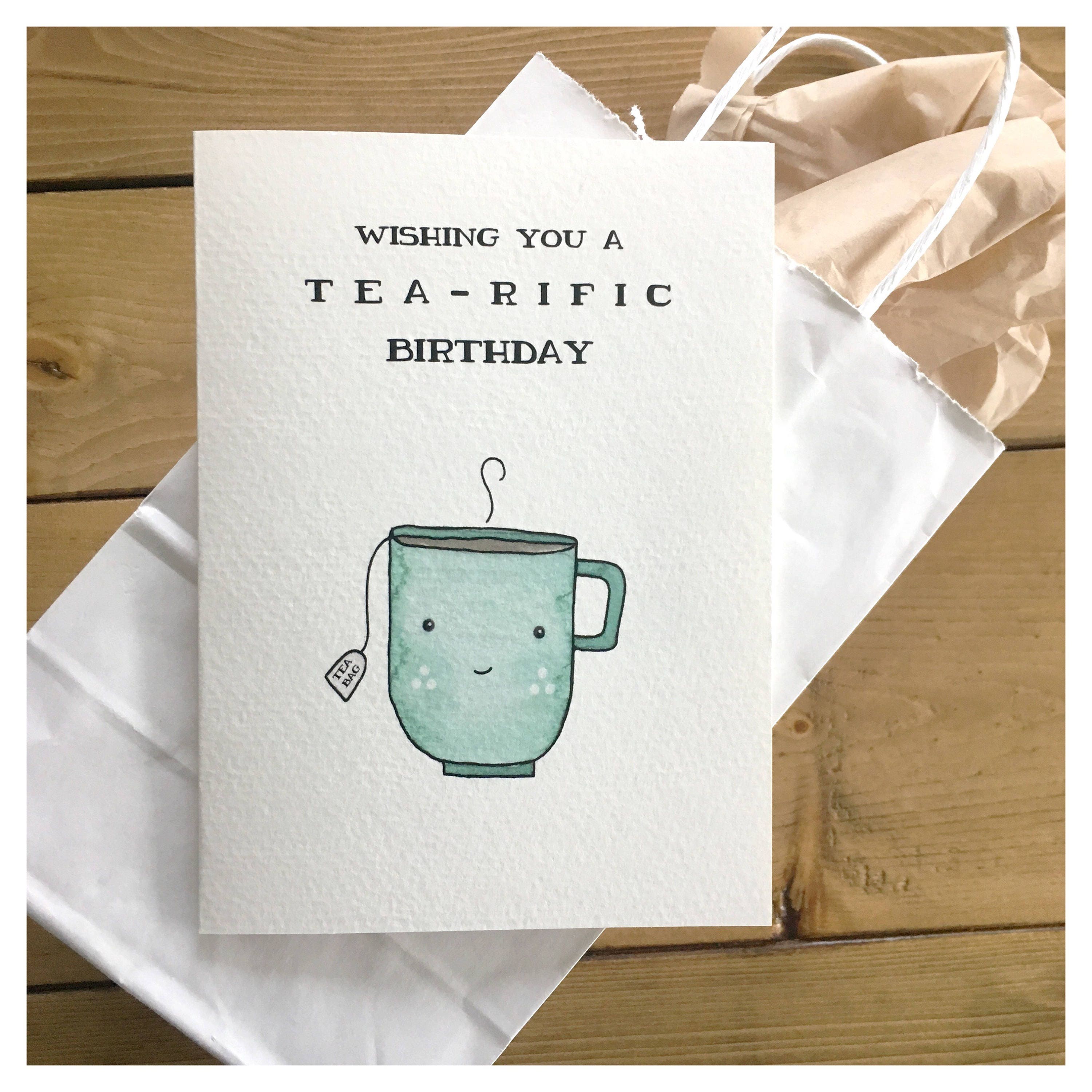 TEARIFIC BIRTHDAY // birthday card, tea card, funny birthday card