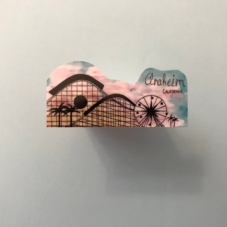 anaheim california small vinyl stickeracrylic watercolor skylinecalifornia adventuretravel tourist souvenir