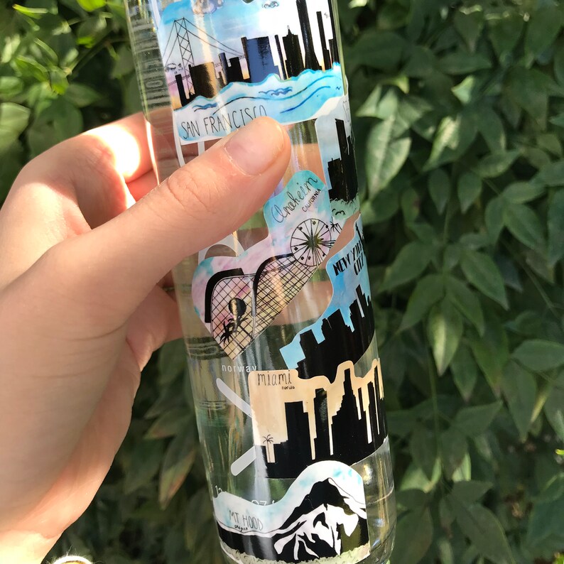 anaheim california small vinyl stickeracrylic watercolor skylinecalifornia adventuretravel tourist souvenir