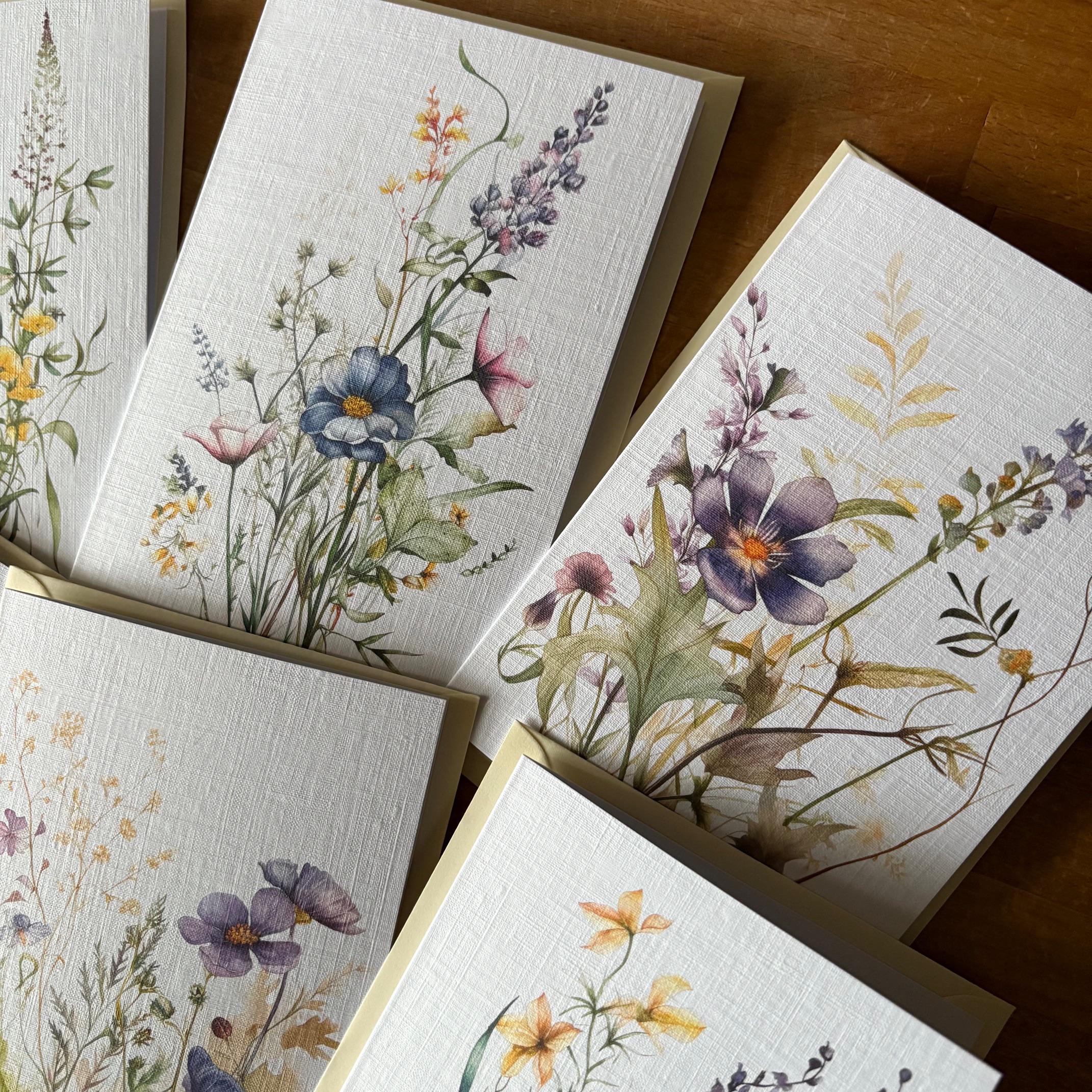 Floral Notelets, Flower Notecards, A6 Watercolour Floral Illustrations ...