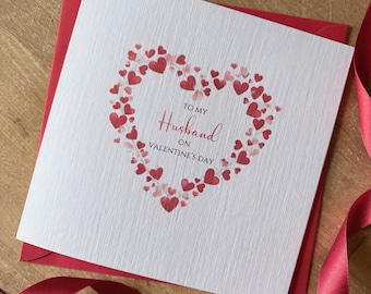 Personalised Valentine's Card - Husband Valentine Card - Heart of Hearts Romantic Gift Card - any name