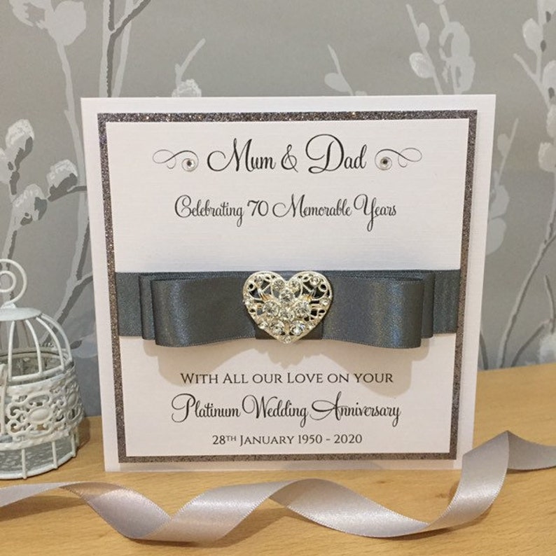 Platinum 70th Wedding Anniversary Card 70e anniversaire Etsy
