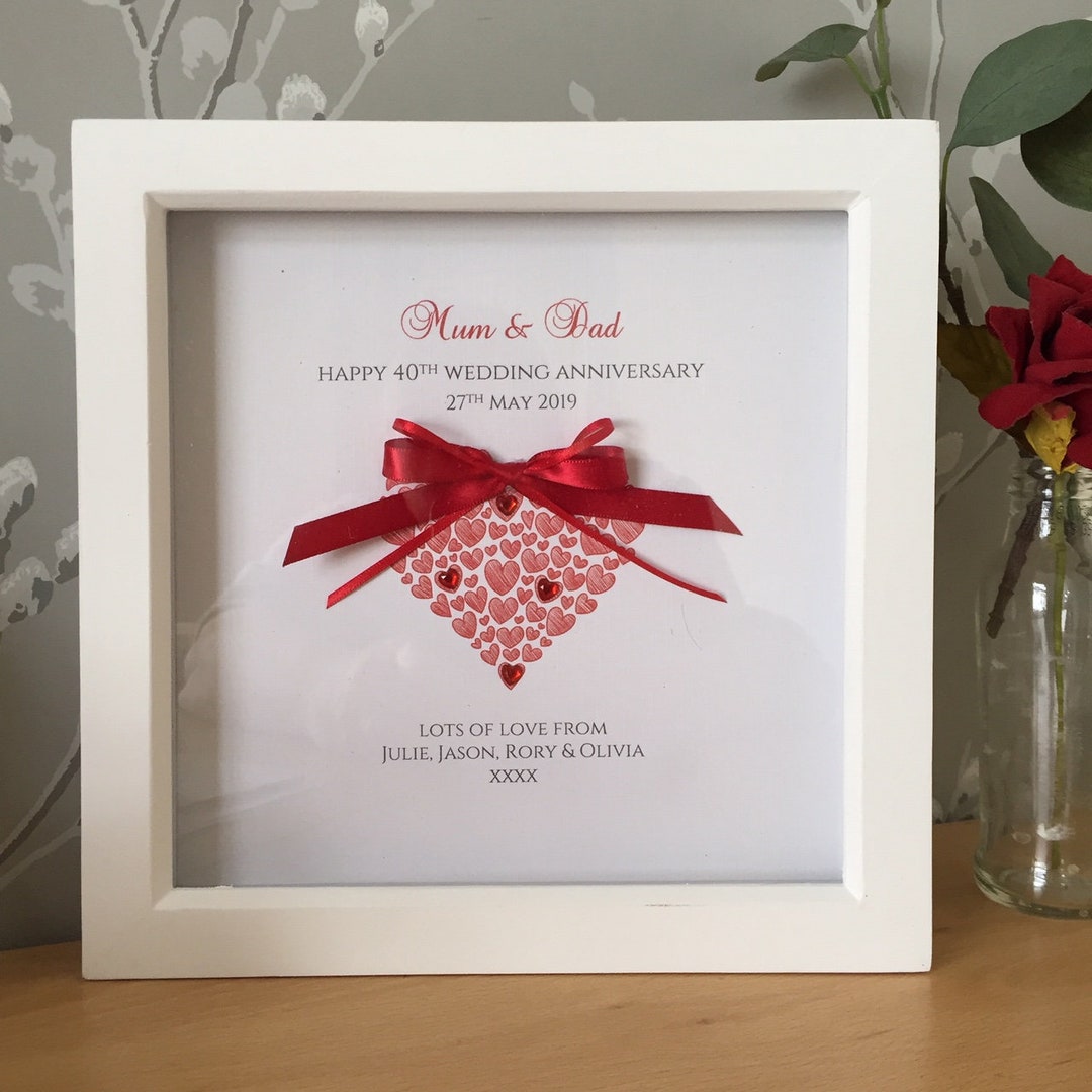 Ruby Wedding Anniversary Gift, 40th Anniversary Gift, Personalised 40th