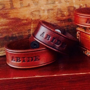 Big Lebowski leather cuff- bracelet. ABIDE