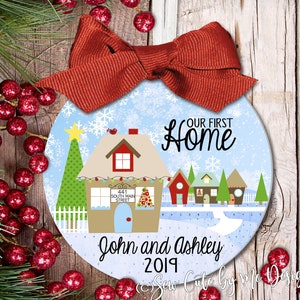 Personalized First Home Christmas Ornament: New House Gift (3.5")