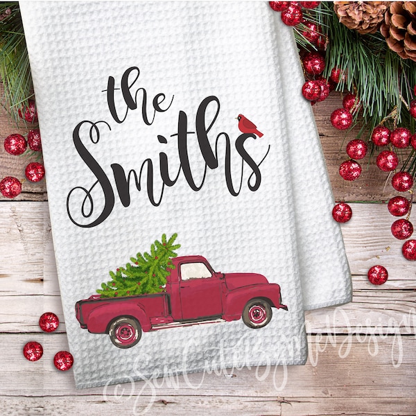 Red Truck Towel Etsy