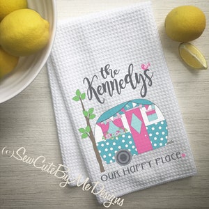Let's Go Camping Waffle Kitchen Towel