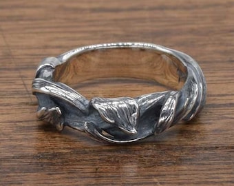 Air Flow Ring, ring,delicate hand carving,925,Solid Sterling Silver,R66