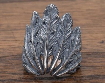 War Bonnet Ring,delicate hand carving,openwork,925,Solid Sterling Silver