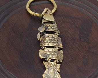 Movable BIG FISH keyring,keyholder,fish,movable,Gift,delicate hand carving,Brass