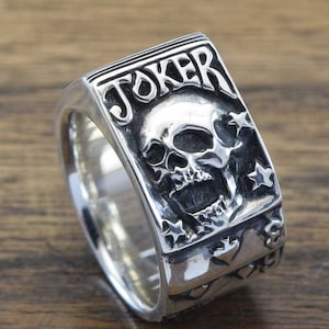 Playing Card Ring,delicate hand carving,925,Solid Sterling Silver