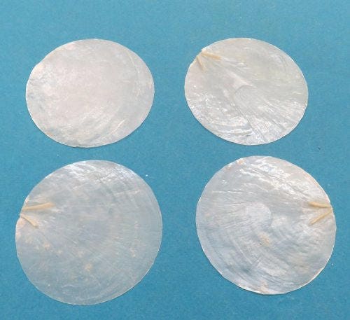 Capiz  (3 Inch) Round craft pieces  (5 shells)