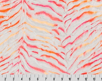 Minky Zebra Prism Star Fish Fabric - Luxe Cuddle, 58" Wide