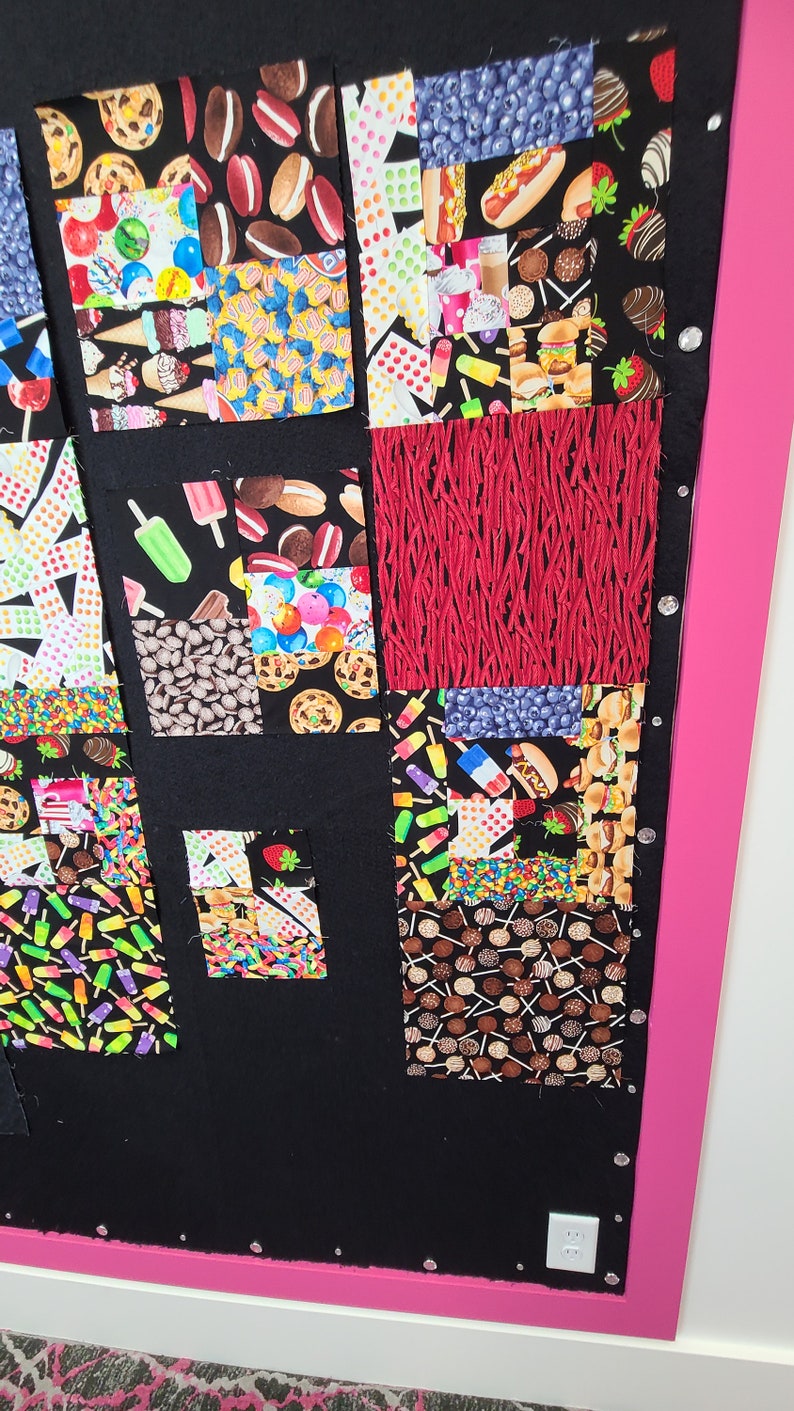 Quilt Design Wall Fabric Black Etsy