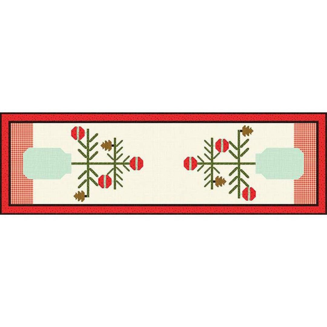 In a Fruit Jar Winter Table Runner Pattern and Fabric Kit Sandy Gervais ...