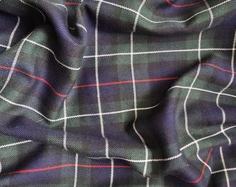 Polyviscose Fabric 150cm Wide Modern Scottish Tartan Blue Green Red Tartan